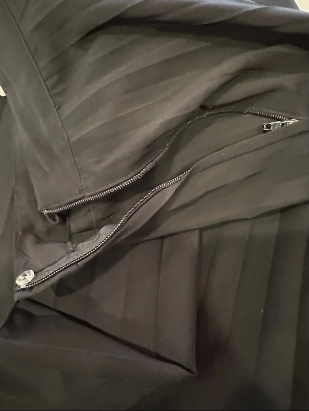 Classic Black Pleated A-Line Women's Skirt 25” long
